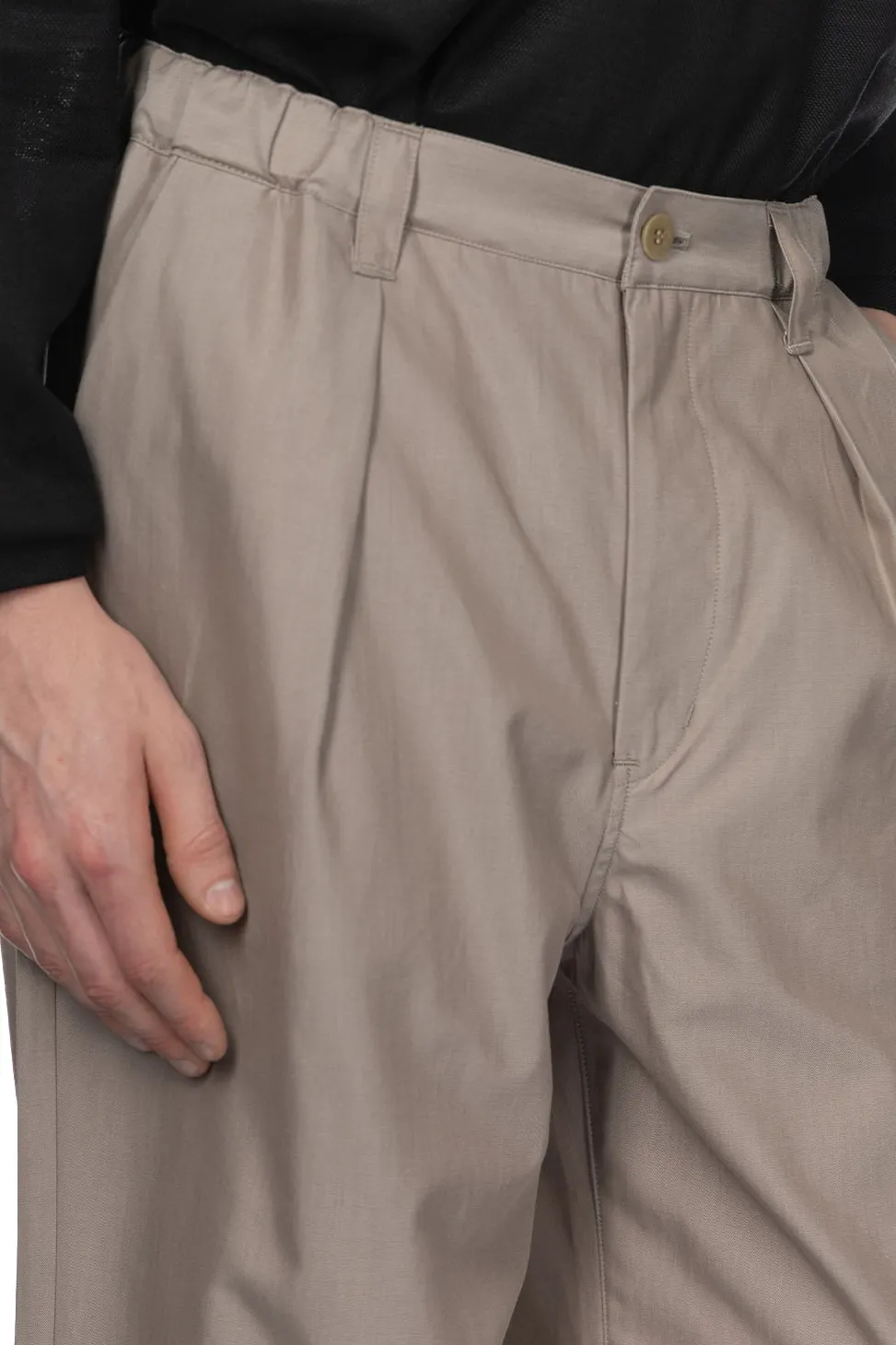 Sale Still by Hand Cupro Mixed Straight Pants - Greige