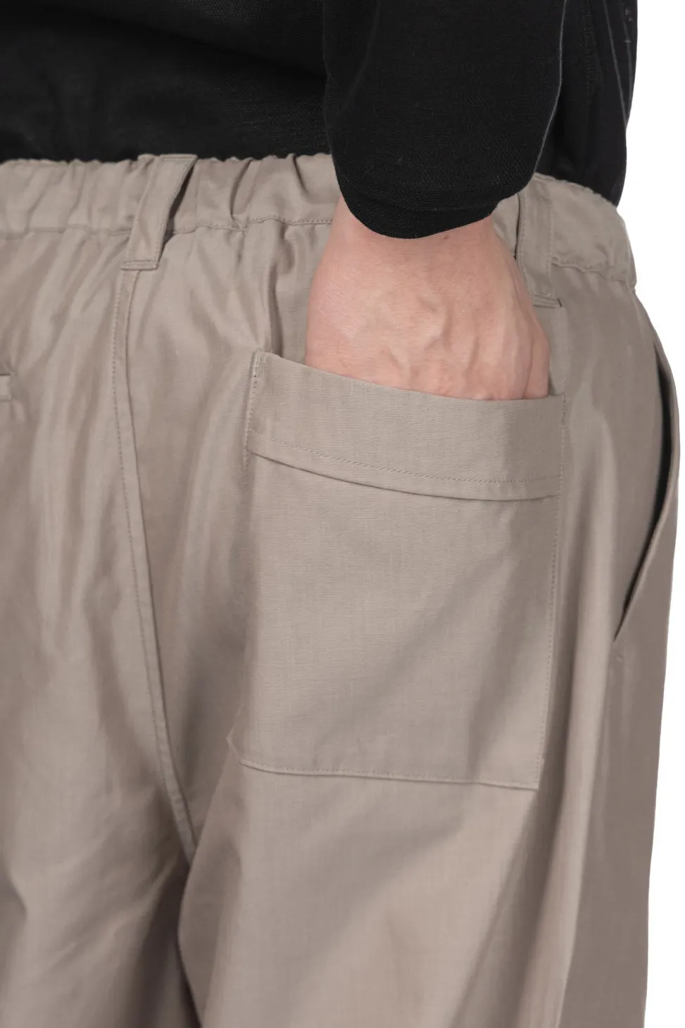 Sale Still by Hand Cupro Mixed Straight Pants - Greige
