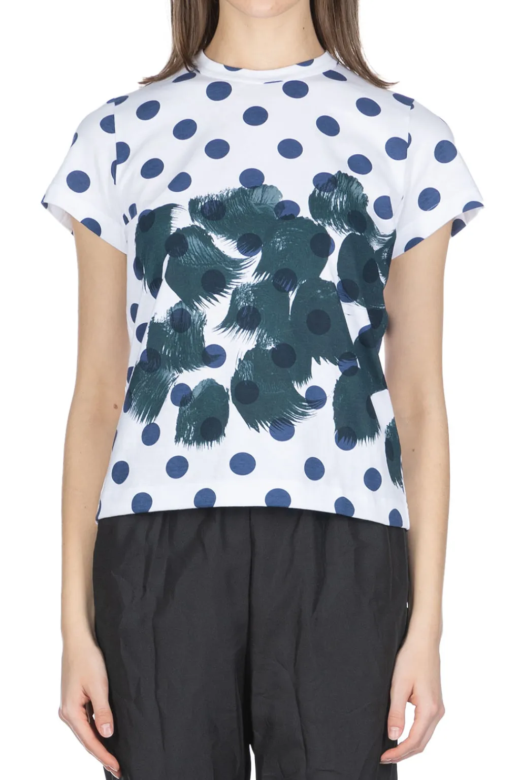 Best Comme Des Garcons TAO DAICHIRO SHINJO T-Shirt (Dots & Shodo) - White x Indigo