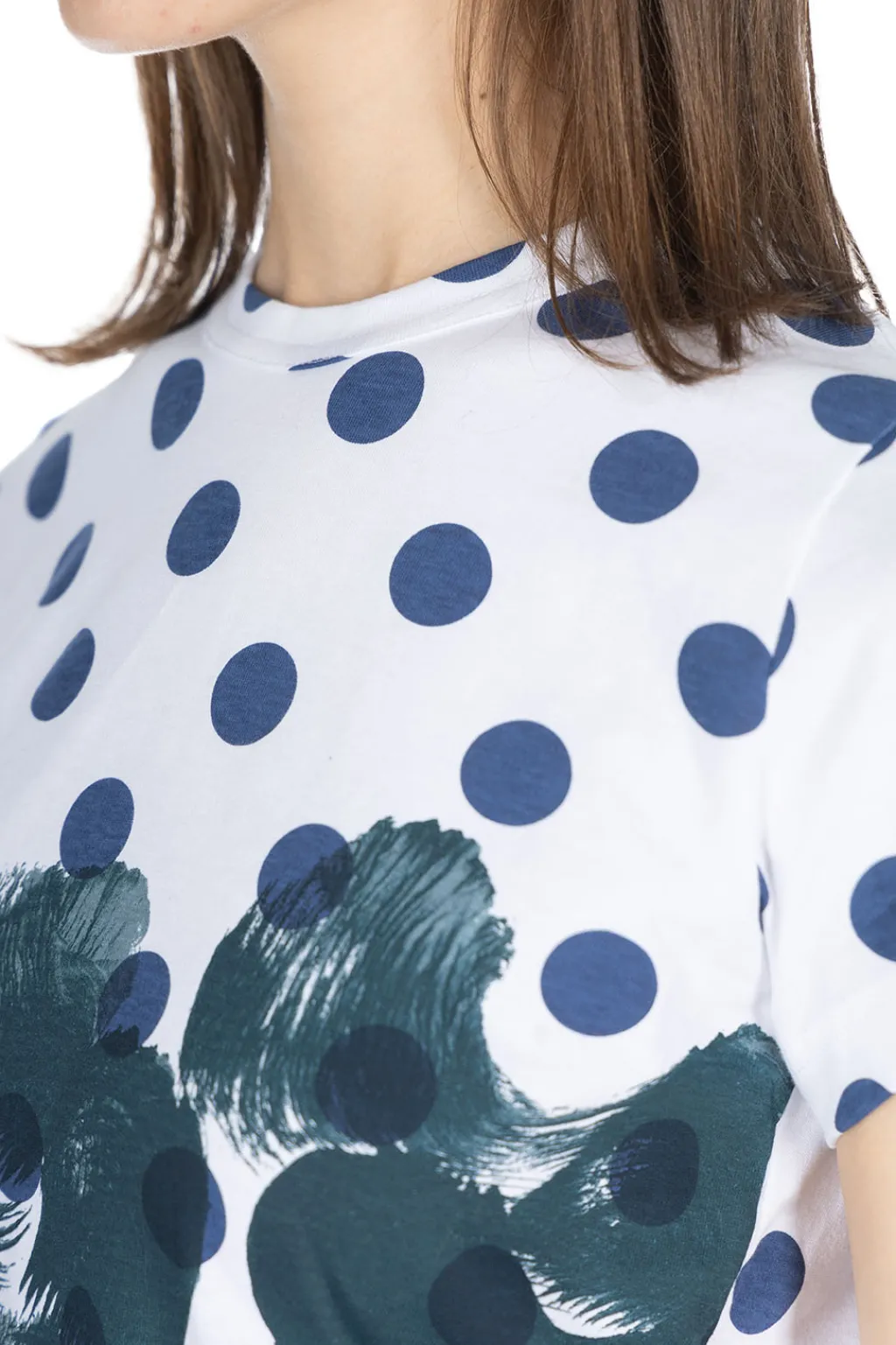 Best Comme Des Garcons TAO DAICHIRO SHINJO T-Shirt (Dots & Shodo) - White x Indigo