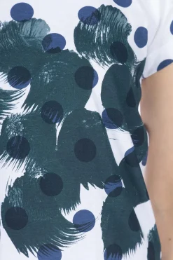 Best Comme Des Garcons TAO DAICHIRO SHINJO T-Shirt (Dots & Shodo) - White x Indigo
