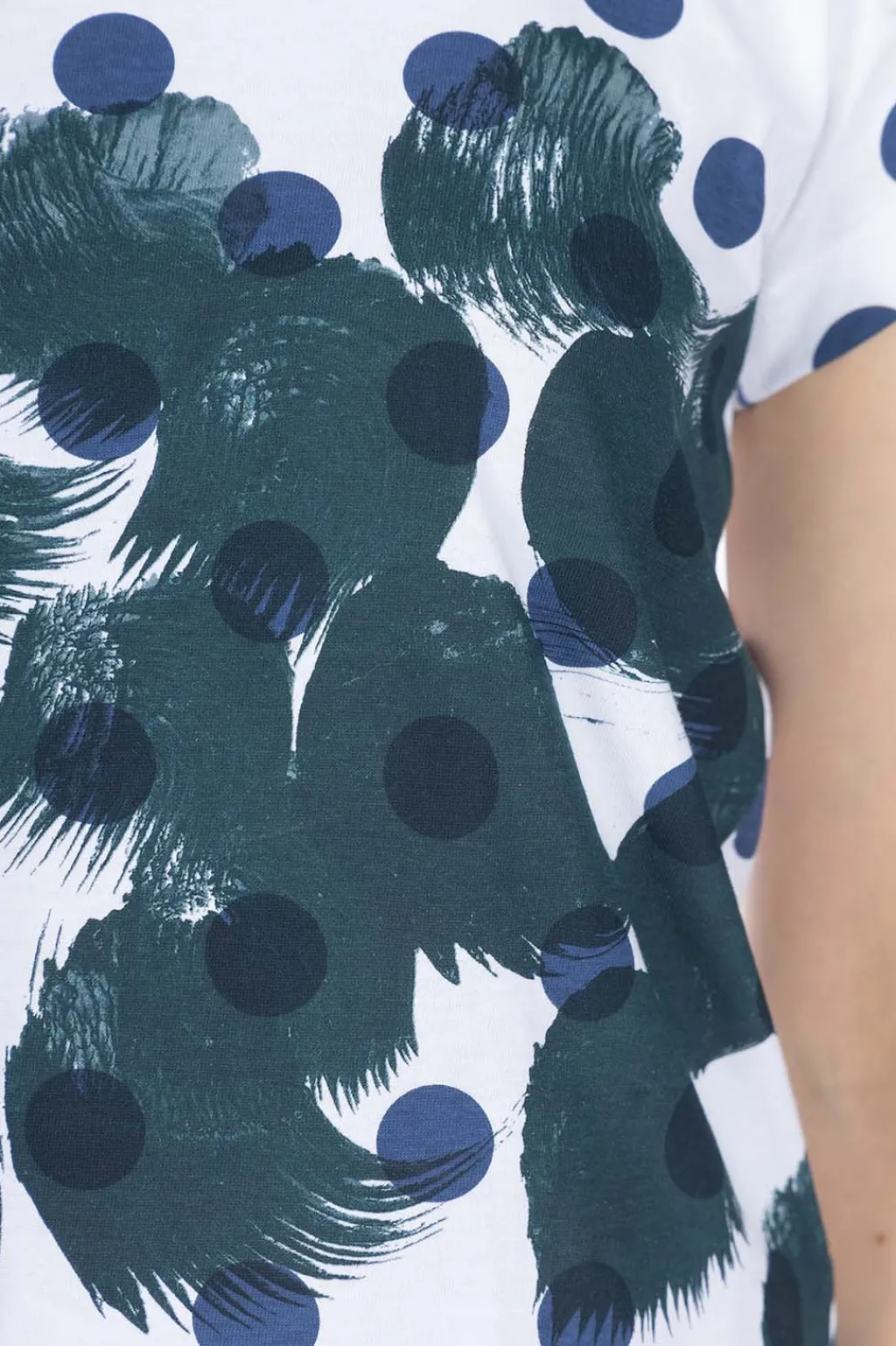 Best Comme Des Garcons TAO DAICHIRO SHINJO T-Shirt (Dots & Shodo) - White x Indigo