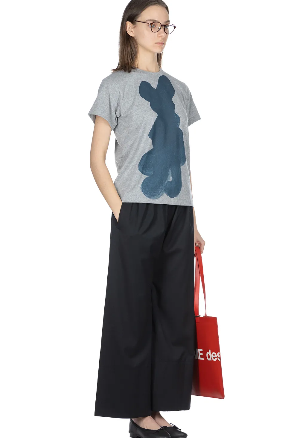 Fashion Comme Des Garcons TAO DAICHIRO SHINJO T-Shirt (Shodo) - Top Grey x Indigo