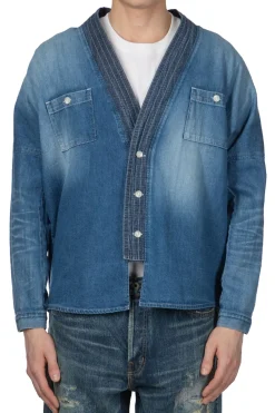 Online FDMTL Denim Haori Shirt 3 Years Wash