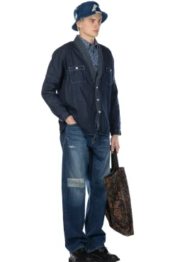 Hot FDMTL Denim Haori Shirt Rinse - Indigo