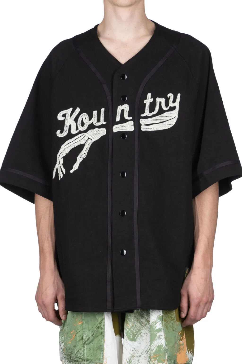 Online Kapital 16/-Densed Jersey Baseball Shirt (BONE) - Black