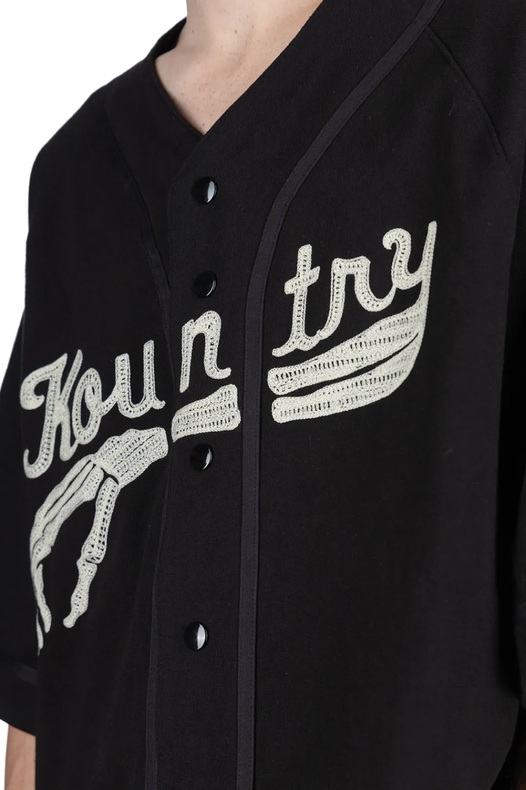 Online Kapital 16/-Densed Jersey Baseball Shirt (BONE) - Black