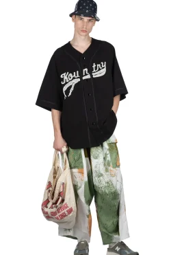 Online Kapital 16/-Densed Jersey Baseball Shirt (BONE) - Black