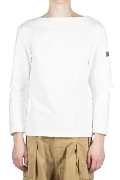 Best Kapital 16/- Densed Jersey Elbow-Rip Boatneck Long Sleeve T - White
