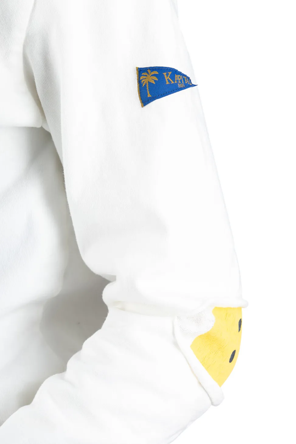Best Kapital 16/- Densed Jersey Elbow-Rip Boatneck Long Sleeve T - White