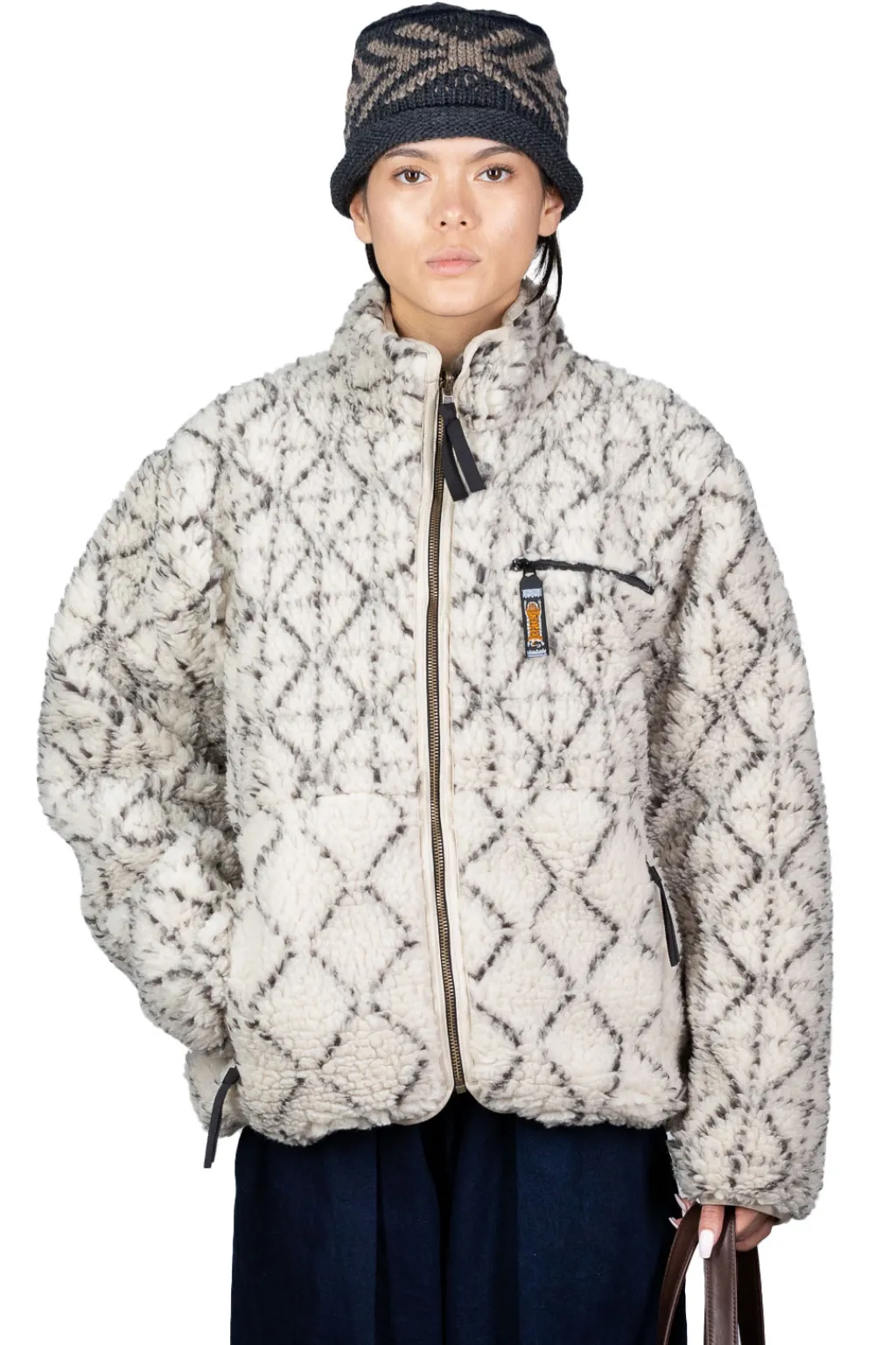 Outlet Kapital DO-GI SASHIKO BOA Fleece Reversible Blouson - Natural