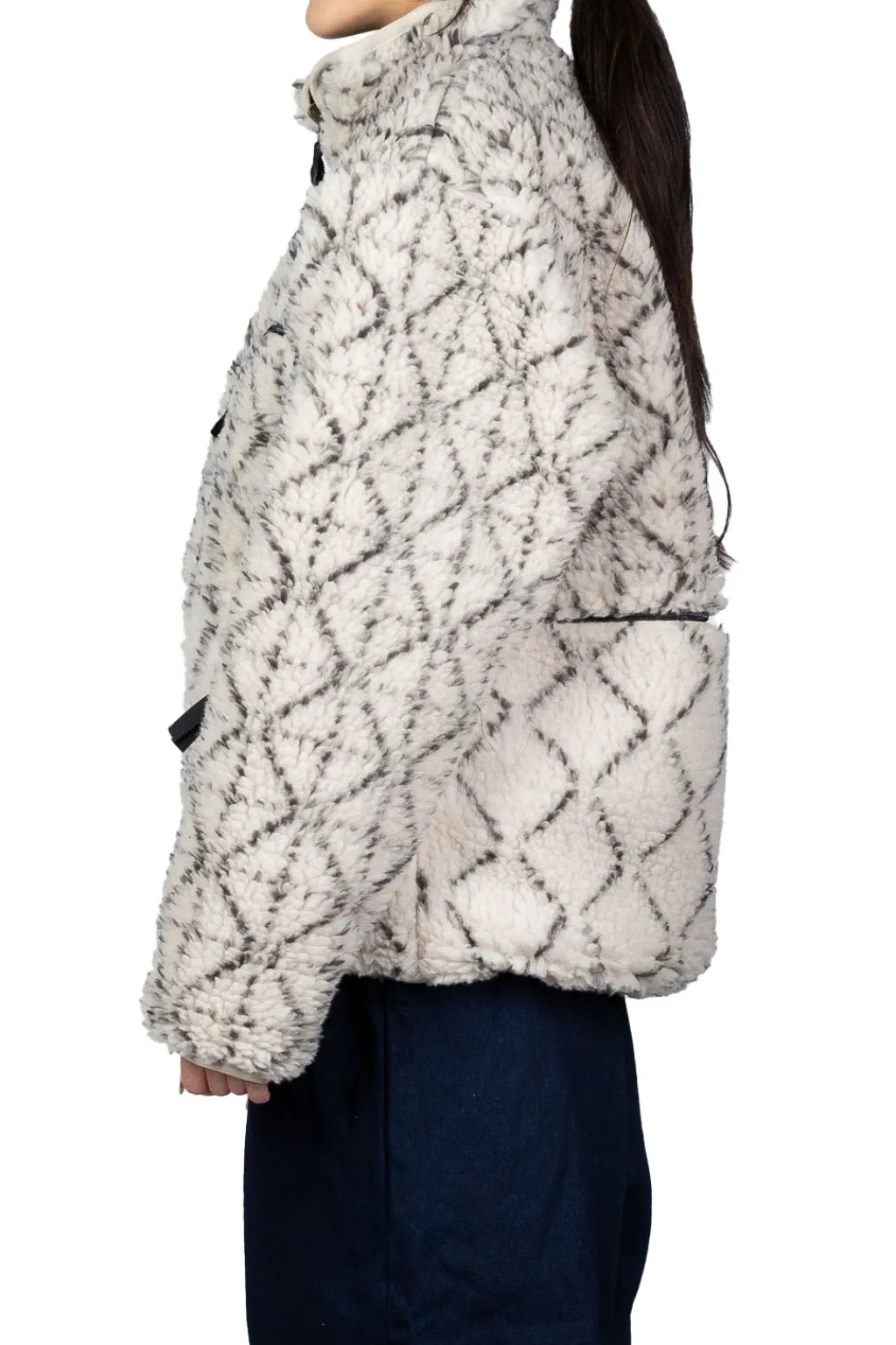 Outlet Kapital DO-GI SASHIKO BOA Fleece Reversible Blouson - Natural