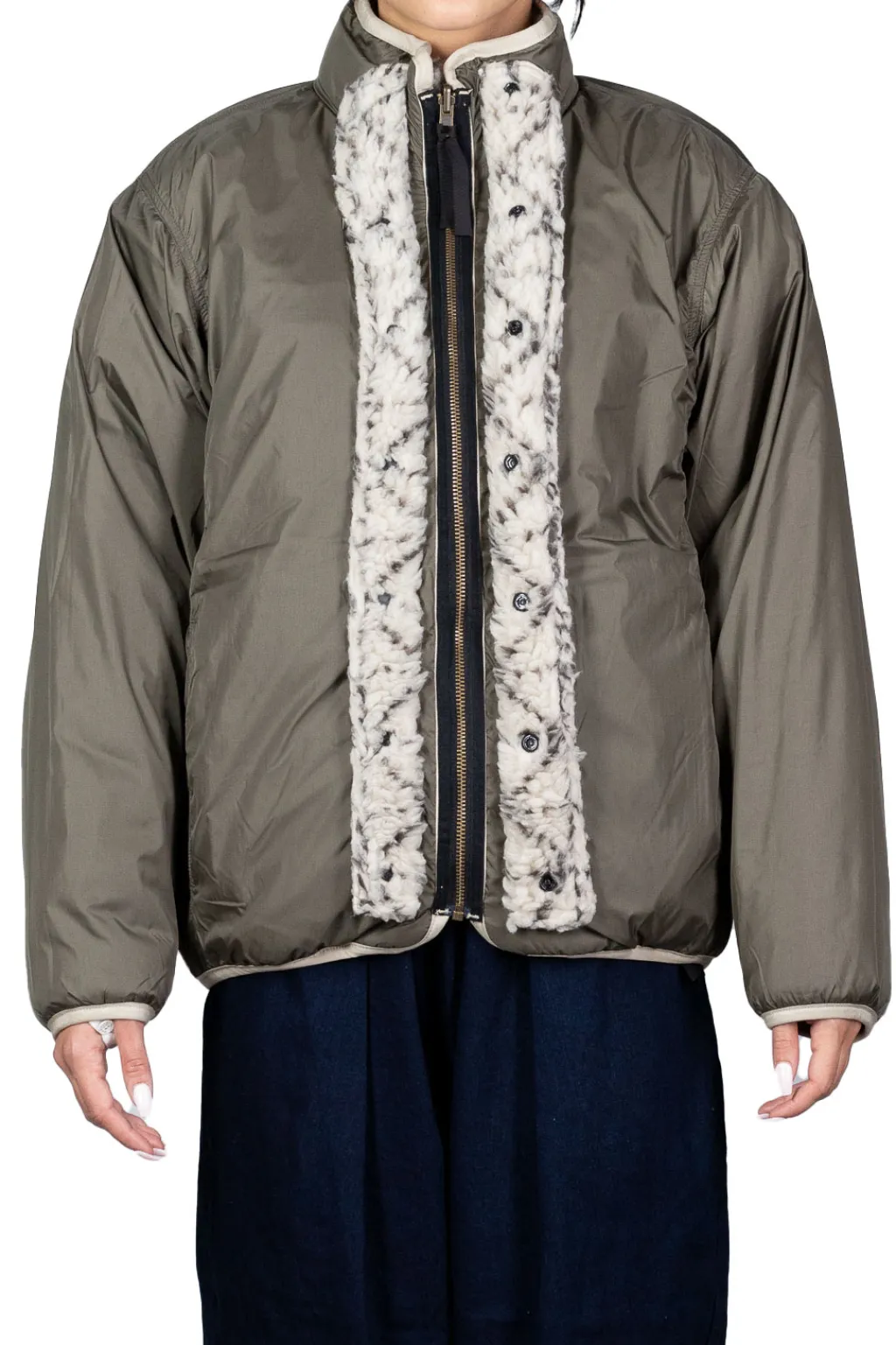 Outlet Kapital DO-GI SASHIKO BOA Fleece Reversible Blouson - Natural