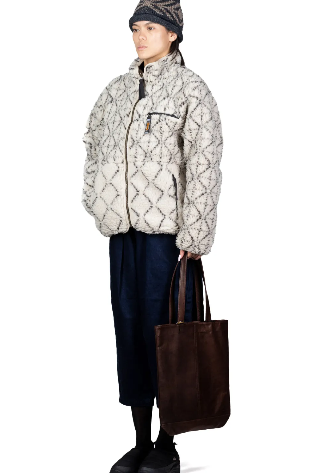 Outlet Kapital DO-GI SASHIKO BOA Fleece Reversible Blouson - Natural