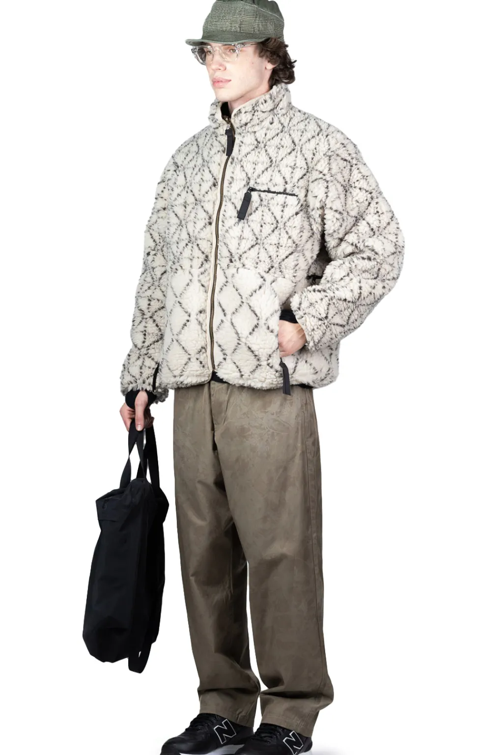 New Kapital DO-GI SASHIKO BOA Fleece Reversible Blouson - Natural