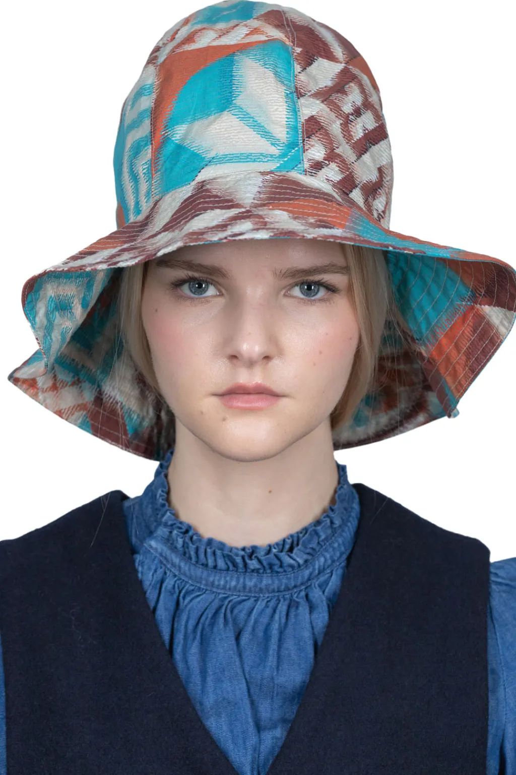 Online Engineered Garments Dome Hat - Blue Cotton Islamic Tile Print