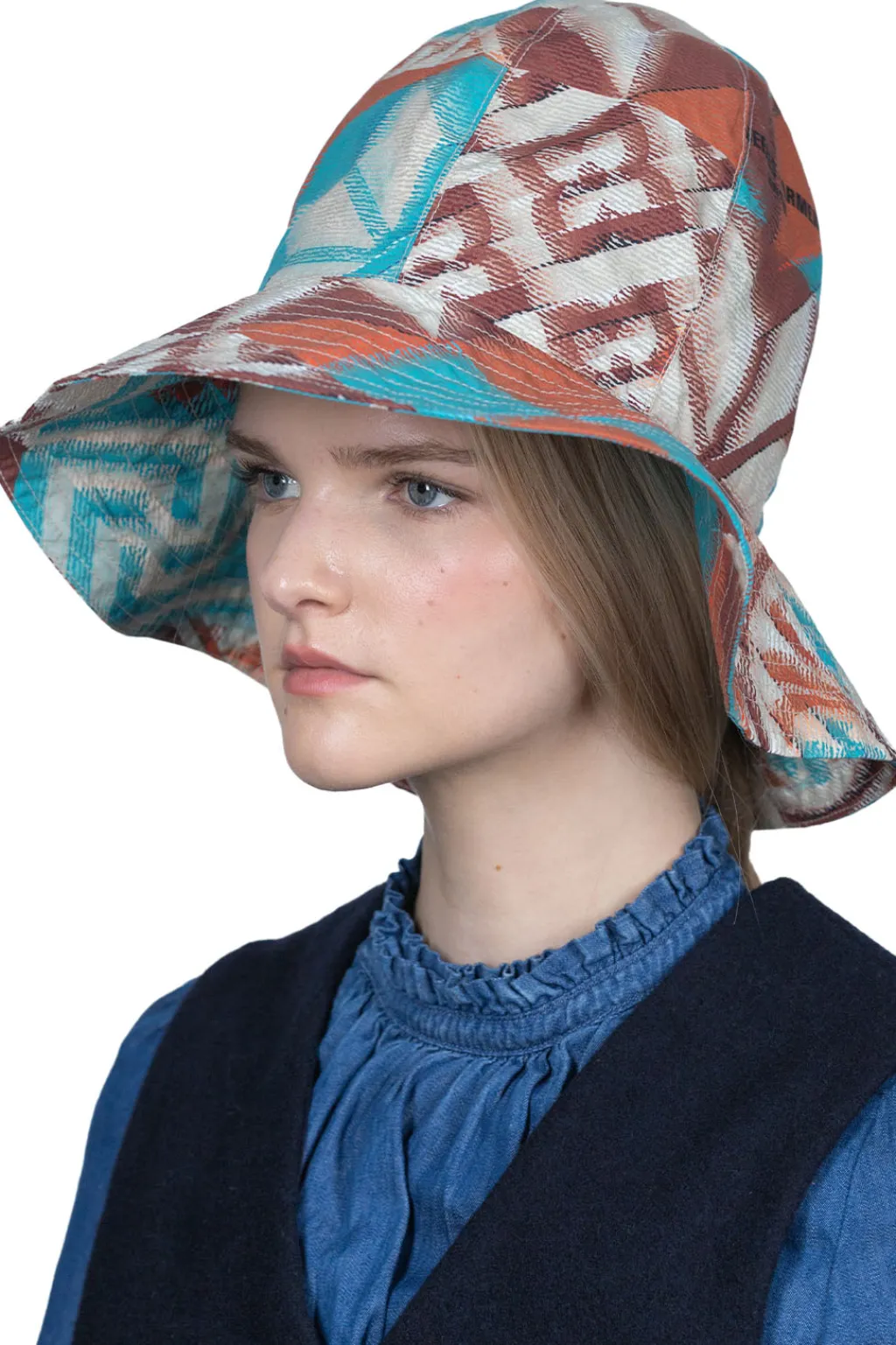 Online Engineered Garments Dome Hat - Blue Cotton Islamic Tile Print