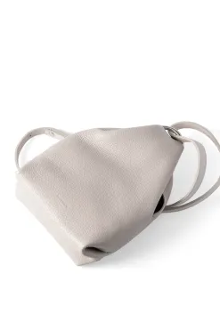 Clearance MARROW LEATHER Double Faced Ring Muff - Pearl Gray