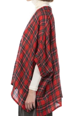 Fashion Nachukara DOVERS: Wool Gauze Poncho - Red