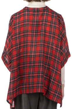 Fashion Nachukara DOVERS: Wool Gauze Poncho - Red