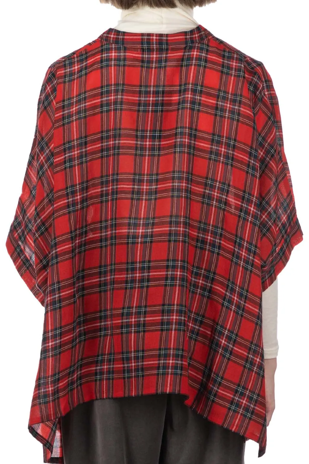Fashion Nachukara DOVERS: Wool Gauze Poncho - Red