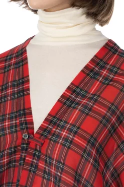 Fashion Nachukara DOVERS: Wool Gauze Poncho - Red