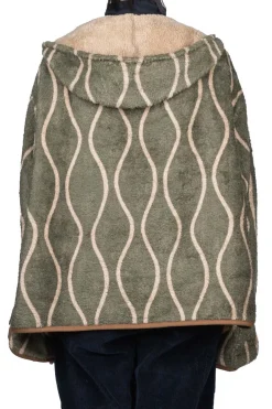 Clearance Kapital Drunk Stripe Fleece BAJA Parka - Khaki