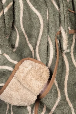 Clearance Kapital Drunk Stripe Fleece BAJA Parka - Khaki