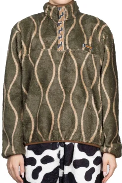 Sale Kapital Drunk Stripe Fleece Pullover
