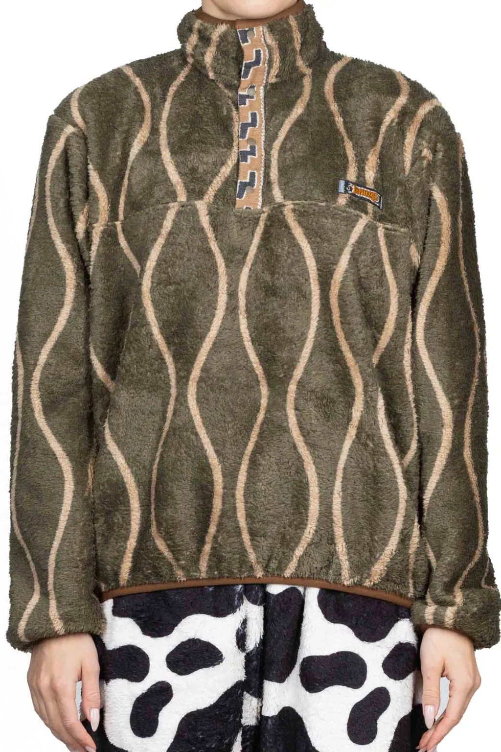 Sale Kapital Drunk Stripe Fleece Pullover