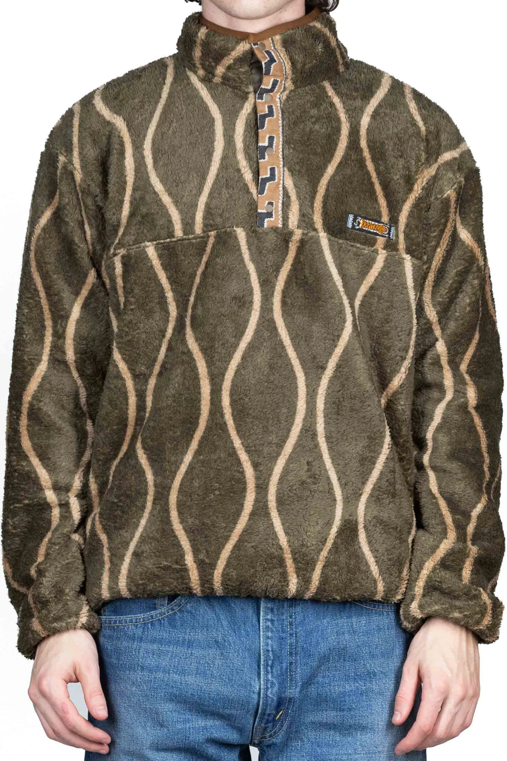 Online Kapital Drunk Stripe Fleece Pullover