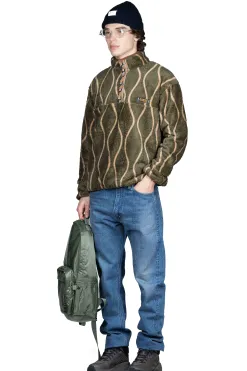 Online Kapital Drunk Stripe Fleece Pullover