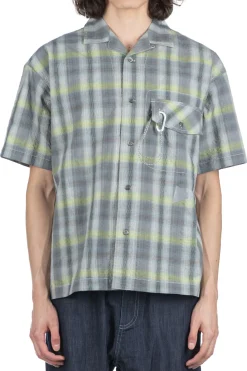 Fashion And Wander Dry Check Open SS Shirt- Grey