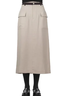 New Manon Dry Twill Tight Skirt - Beige