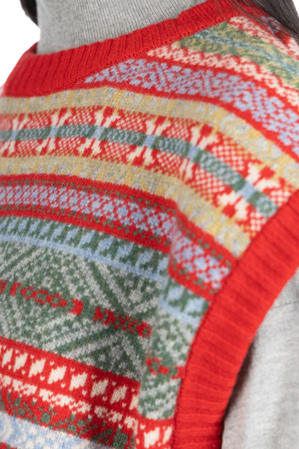 Outlet NARU Fair Isle Cocoon Vest - Red