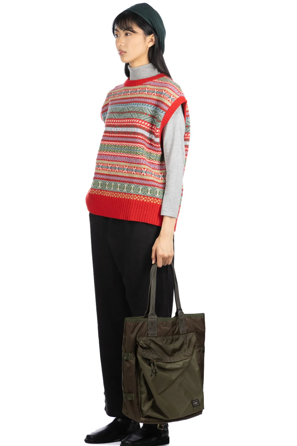 Outlet NARU Fair Isle Cocoon Vest - Red
