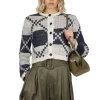 Outlet JW Anderson Fairisle Cardigan - Off White and Navy