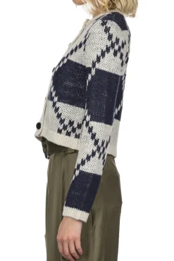 Outlet JW Anderson Fairisle Cardigan - Off White and Navy