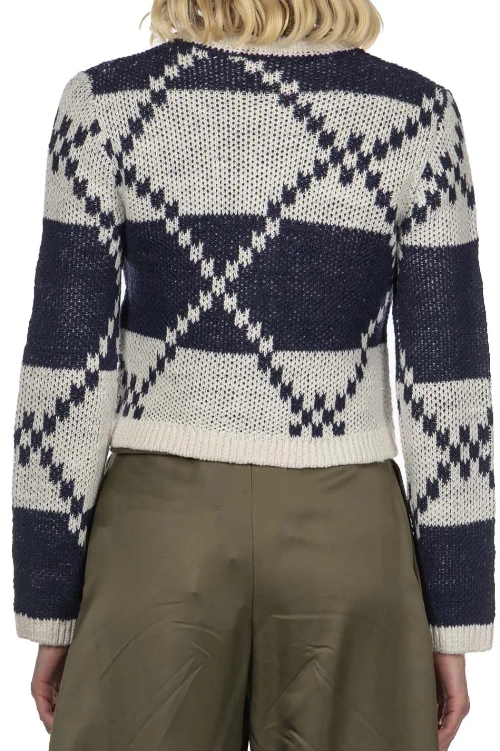 Outlet JW Anderson Fairisle Cardigan - Off White and Navy