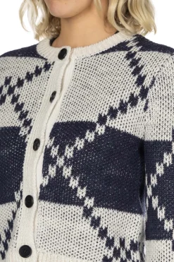 Outlet JW Anderson Fairisle Cardigan - Off White and Navy
