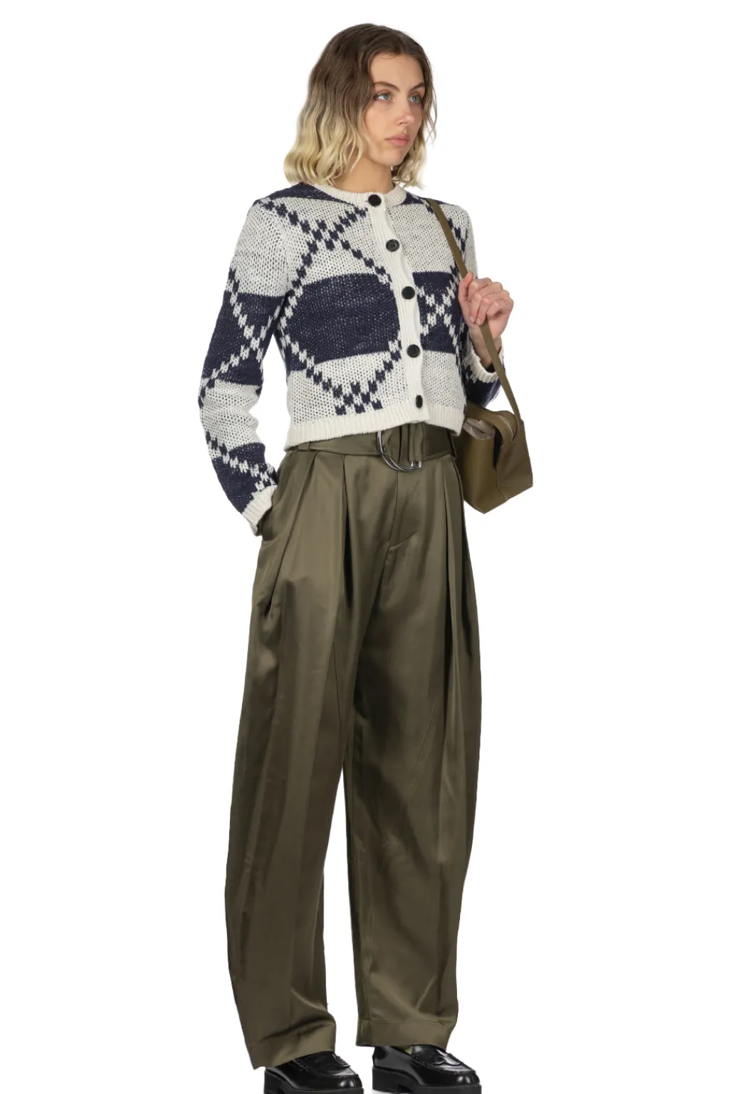 Outlet JW Anderson Fairisle Cardigan - Off White and Navy