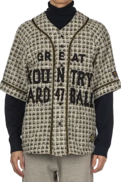 Online Kapital Fancy Tweed GREAT KOUNTRY Baseball Shirt - White