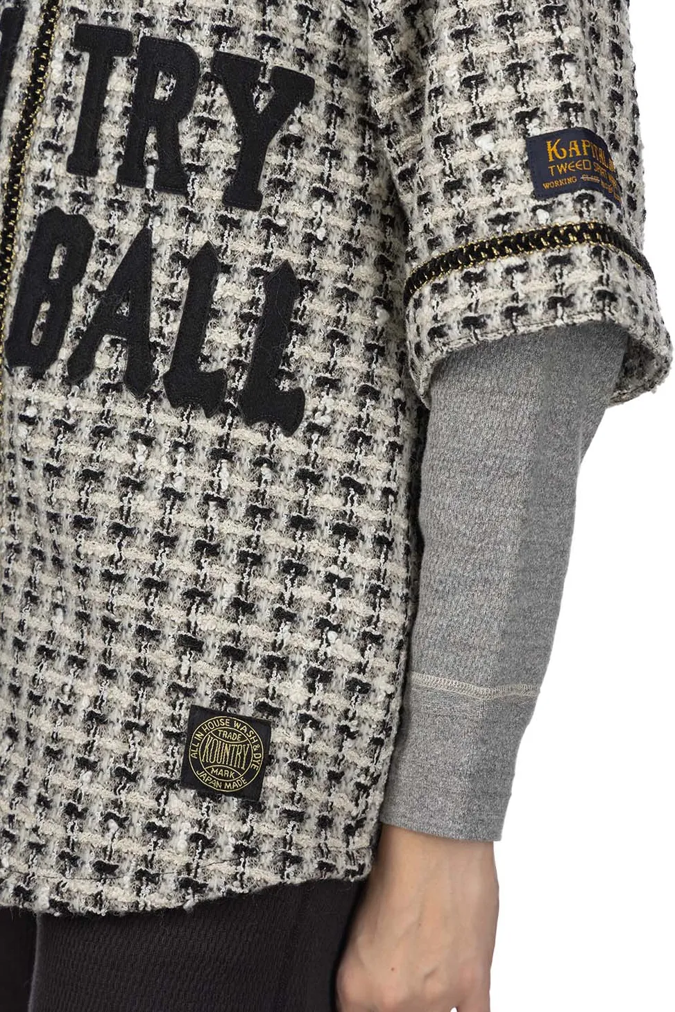 Online Kapital Fancy Tweed GREAT KOUNTRY Baseball Shirt - White