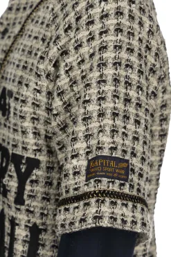 Online Kapital Fancy Tweed GREAT KOUNTRY Baseball Shirt - White