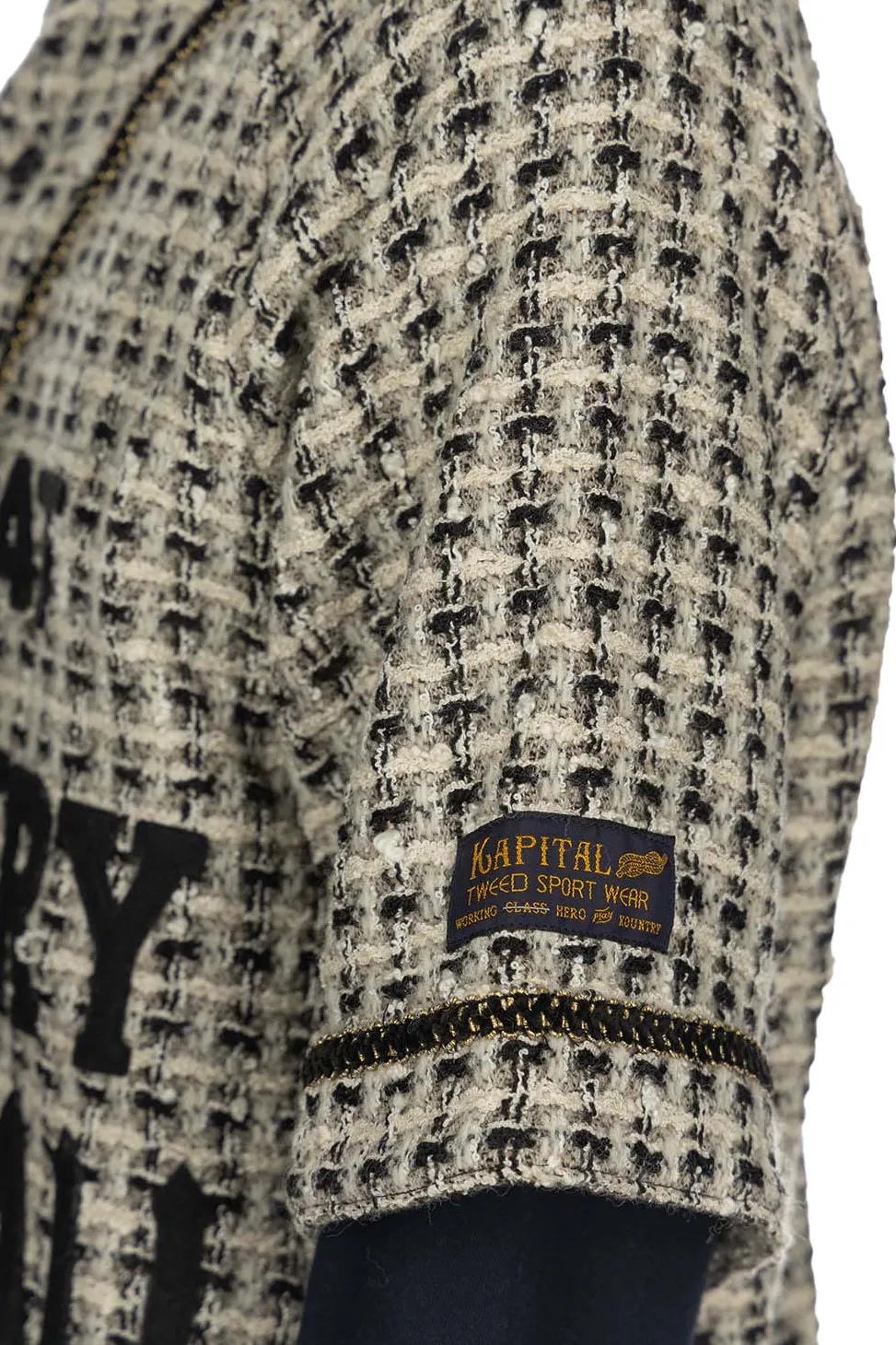 Online Kapital Fancy Tweed GREAT KOUNTRY Baseball Shirt - White