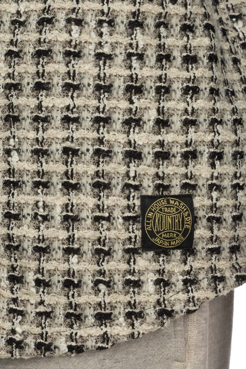 Online Kapital Fancy Tweed GREAT KOUNTRY Baseball Shirt - White