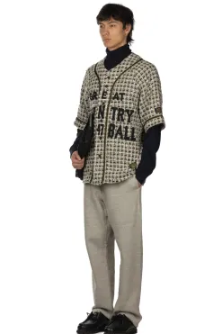 Online Kapital Fancy Tweed GREAT KOUNTRY Baseball Shirt - White