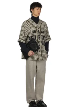 Online Kapital Fancy Tweed GREAT KOUNTRY Baseball Shirt - White