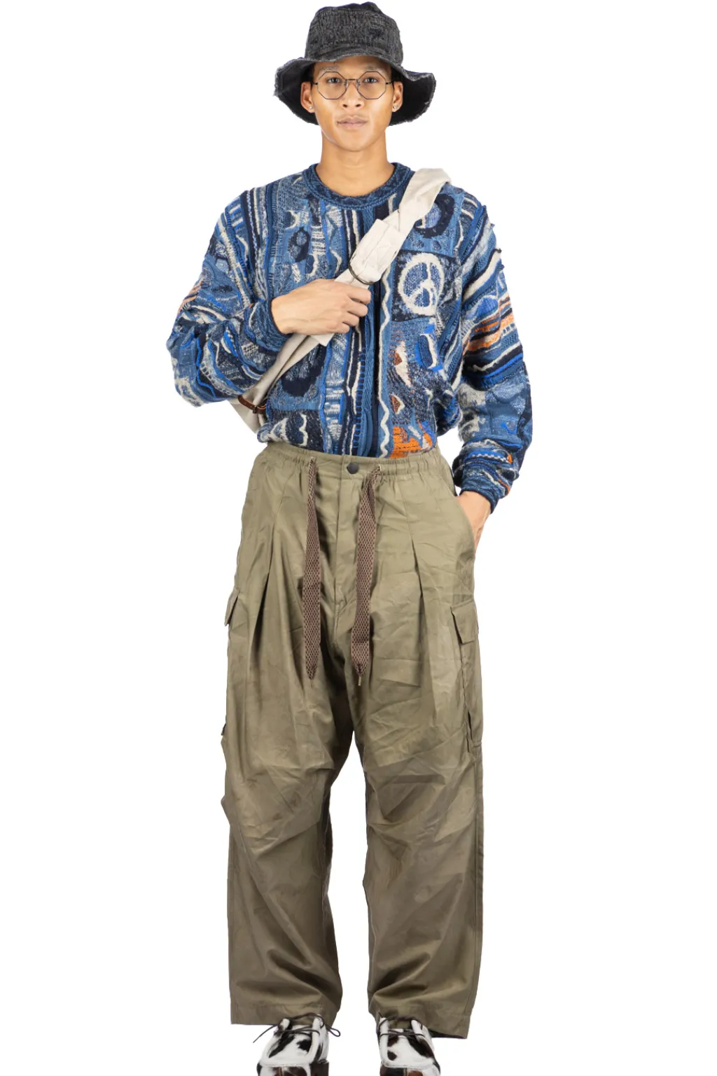 Sale Kapital Fast Dry Twill EASY JUMBO Cargo Pants - Khaki