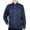Clearance Sugar Cane Fiction Romance 8.5oz Wabash Stripe Work Shirt - N. Navy